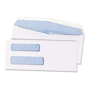 QUALITY PARK PRODUCTS Double Window Security Tinted Check Envelope, #8 5/8, White, 1000/Box