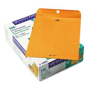 QUALITY PARK PRODUCTS Clasp Envelope, 9 1/2 x 12 1/2, 28lb, Brown Kraft, 100/Box