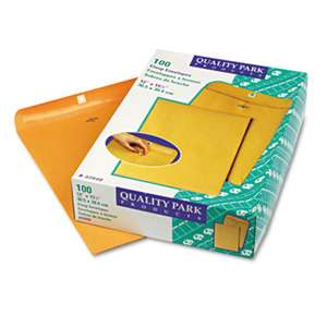 QUALITY PARK PRODUCTS Clasp Envelope, 12 x 15 1/2, 28lb, Brown Kraft, 100/Box