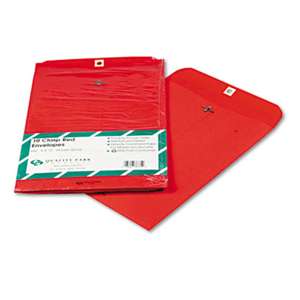 QUALITY PARK PRODUCTS Fashion Color Clasp Envelope, 9 x 12, 28lb, Red, 10/Pack