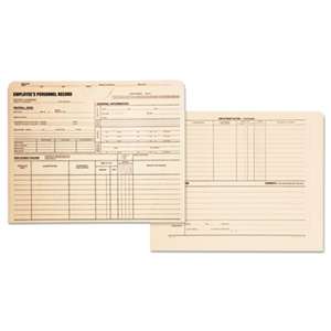 QUALITY PARK PRODUCTS Employee Record Jackets, 11 3/4 x 9 1/2, 11 Point Manila, 100/Box