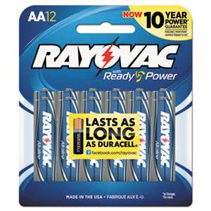 Rayovac 81512CF Alkaline Batteries, AA, 12/Pack