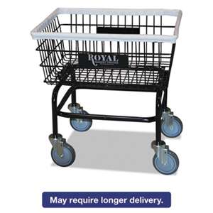 ROYAL BASKET TRUCKS Small Wire Laundry Cart, 21 x 26 x 26 1/2, 200 lbs. Capacity, Black