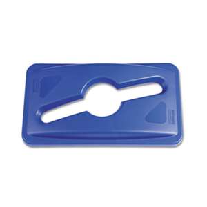 RUBBERMAID COMMERCIAL PROD. Slim Jim Single Stream Recycling Top for Slim Jim Containers, Blue