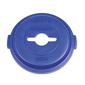 RUBBERMAID COMMERCIAL PROD. Single Stream Recycling Top for Brute 32gal Containers, Blue