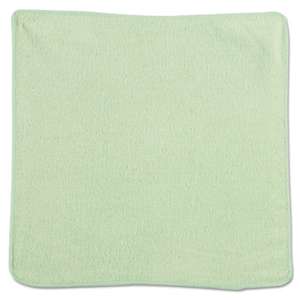 RUBBERMAID COMMERCIAL PROD. Microfiber Cleaning Cloths, 12 x 12, Green, 24/Pack