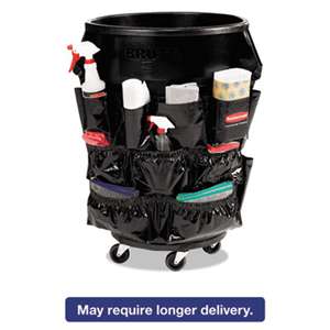 RUBBERMAID COMMERCIAL PROD. Brute Caddy Bag, 12 Pockets, Black, 6/Carton