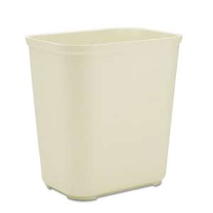 Rubbermaid Commercial 254300BG Fire-Resistant Wastebasket, Rectangular, Fiberglass, 7gal, Beige