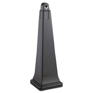 RUBBERMAID COMMERCIAL PROD. GroundsKeeper Cigarette Waste Collector, Pyramid, Plastic/Steel, Black