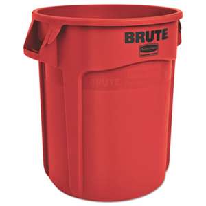 RUBBERMAID COMMERCIAL PROD. Round Brute Container, Plastic, 10 gal, Red, 6/Carton