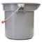 RUBBERMAID COMMERCIAL PROD. 14 Quart Round Utility Bucket, 12" Diameter x 11 1/4"h, Gray Plastic