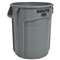 Rubbermaid Commercial 262000GRA Round Brute Container, Plastic, 20 gal, Gray