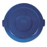 RUBBERMAID COMMERCIAL PROD. Round Flat Top Lid, for 32-Gallon Round Brute Containers, 22 1/4", dia., Blue