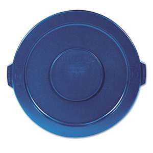 RUBBERMAID COMMERCIAL PROD. Round Flat Top Lid, for 32-Gallon Round Brute Containers, 22 1/4", dia., Blue