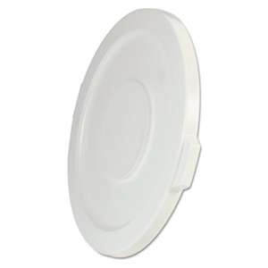 RUBBERMAID COMMERCIAL PROD. Round Flat Top Lid, for 32-Gallon Round Brute Containers, 22 1/4", dia., White