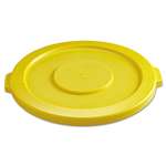 RUBBERMAID COMMERCIAL PROD. Round Flat Top Lid, for 32-Gallon Round Brute Containers, 22 1/4", dia., Yellow