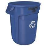 RUBBERMAID COMMERCIAL PROD. Brute Recycling Container, Round, 32 gal, Blue