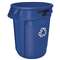 RUBBERMAID COMMERCIAL PROD. Round Brute Container, Plastic, 32 gal, Blue