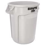 RUBBERMAID COMMERCIAL PROD. Round Brute Container, Plastic, 32 gal, White