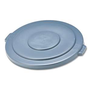 RUBBERMAID COMMERCIAL PROD. Round Flat Top Lid, for 55-Gallon Round Brute Containers, 26 3/4", dia., Gray