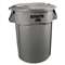 RUBBERMAID COMMERCIAL PROD. Round Brute Container, Plastic, 55 gal, Gray