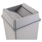 RUBBERMAID COMMERCIAL PROD. Untouchable Square Swing Top Lid, Plastic, 20 1/8 x 20 1/8 x 6 1/4, Gray