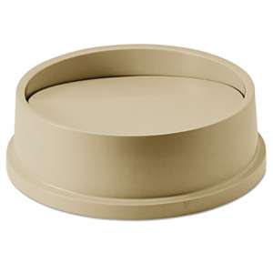 RUBBERMAID COMMERCIAL PROD. Swing Top Lid for Round Waste Container, Plastic, Beige