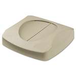 RUBBERMAID COMMERCIAL PROD. Swing Top Lid for Untouchable Recycling Center, 16" Square, Beige