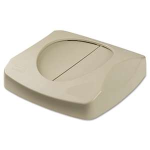 RUBBERMAID COMMERCIAL PROD. Swing Top Lid for Untouchable Recycling Center, 16" Square, Beige