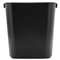 RUBBERMAID COMMERCIAL PROD. Deskside Plastic Wastebasket, Rectangular, 3 1/2 gal, Black