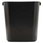 RUBBERMAID COMMERCIAL PROD. Deskside Plastic Wastebasket, Rectangular, 3 1/2 gal, Black