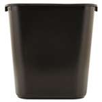 RUBBERMAID COMMERCIAL PROD. Deskside Plastic Wastebasket, Rectangular, 7 gal, Black