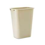 RUBBERMAID COMMERCIAL PROD. Deskside Plastic Wastebasket, Rectangular, 10 1/4 gal, Beige