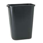 RUBBERMAID COMMERCIAL PROD. Deskside Plastic Wastebasket, Rectangular, 10 1/4 gal, Black