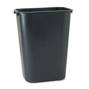 RUBBERMAID COMMERCIAL PROD. Deskside Plastic Wastebasket, Rectangular, 10 1/4 gal, Black