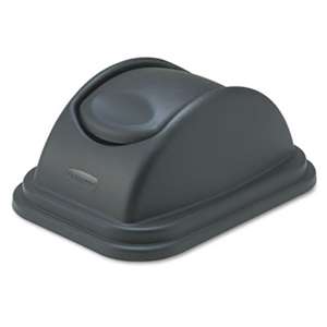 RUBBERMAID COMMERCIAL PROD. Rectangular Free-Swinging Plastic Lids, Black