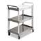 RUBBERMAID COMMERCIAL PROD. Economy Plastic Cart, Three-Shelf, 18-5/8w x 33-5/8d x 37-3/4h, Platinum