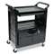 Rubbermaid Commercial 345700BLA Utility Cart With Locking Doors, Two-Shelf, 33-5/8w x 18-5/8d x 37-3/4h, Black