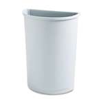 RUBBERMAID COMMERCIAL PROD. Untouchable Waste Container, Half-Round, Plastic, 21gal, Gray