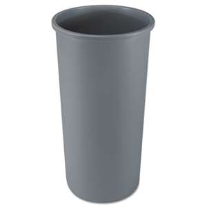 RUBBERMAID COMMERCIAL PROD. Untouchable Waste Container, Round, Plastic, 22gal, Gray