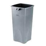 RUBBERMAID COMMERCIAL PROD. Untouchable Square Container, 23gal, Gray