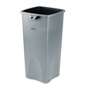 RUBBERMAID COMMERCIAL PROD. Untouchable Square Container, 23gal, Gray
