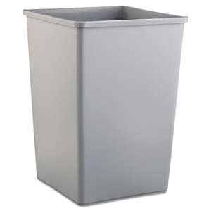 RUBBERMAID COMMERCIAL PROD. Untouchable Waste Container, Square, Plastic, 35gal, Gray