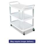 RUBBERMAID COMMERCIAL PROD. Open Sided Utility Cart, Three-Shelf, 40-5/8w x 20d x 37-13/16h, Off-White