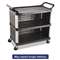 RUBBERMAID COMMERCIAL PROD. Xtra Utility Cart, 300-lb Cap, Three-Shelf, 20w x 40-5/8d x 37-4/5h, Black