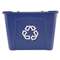 RUBBERMAID COMMERCIAL PROD. Stacking Recycle Bin, Rectangular, Polyethylene, 14gal, Blue
