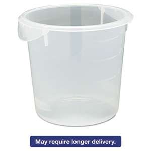 RUBBERMAID COMMERCIAL PROD. Round Storage Containers, 4qt, 8 1/2 dia x 7 3/4h, Clear