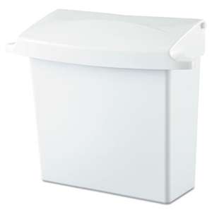 RUBBERMAID COMMERCIAL PROD. Sanitary Napkin Receptacle with Rigid Liner, Rectangular, Plastic, White