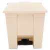 RUBBERMAID COMMERCIAL PROD. Indoor Utility Step-On Waste Container, Square, Plastic, 8gal, Beige