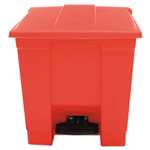 RUBBERMAID COMMERCIAL PROD. Indoor Utility Step-On Waste Container, Square, Plastic, 8gal, Red